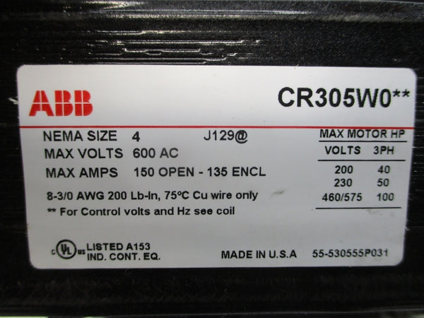 GENERAL ELECTRIC ABB CR305W002 110/115-120V 150A NSMP