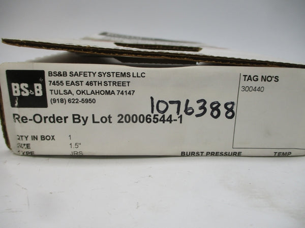 BS&B SAFETY SYSTEMS JRS 300440 46PSI 320'F 1.5" NSMP