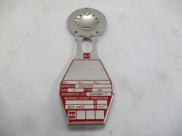 BS&B SAFETY SYSTEMS JRS 93.0PSI 312'F 1" NSMP