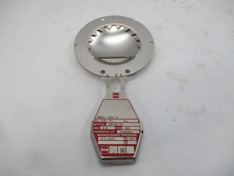 BS&B SAFETY SYSTEMS JRS 57.5PSI 284'F 3" NSMP