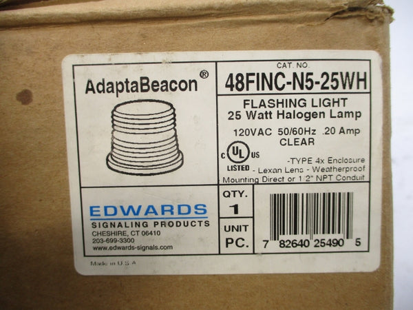 EDWARDS SIGNALING 48FINC-N5-25WH 120VAC 0.20A NSMP