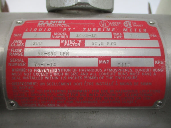 DANIEL FLOW PRODUCTS 1403-1P 740PSI 3" NSNP