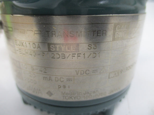 YOKOGAWA EJX110A-ELH4G-912DB/FF1/D1 10.5-42VDC 2300PSI NSMP