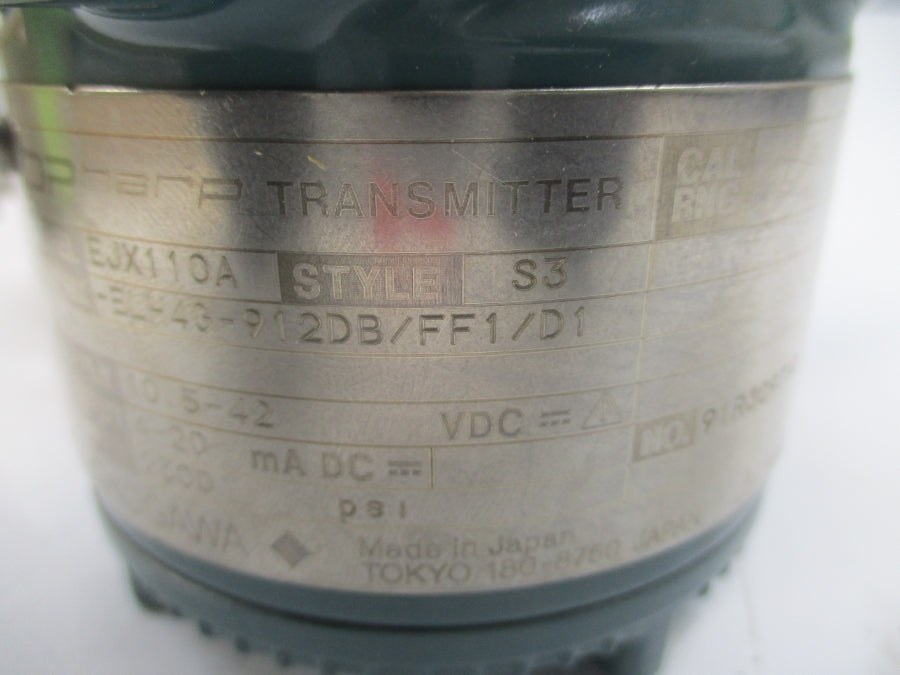 YOKOGAWA EJX110A-ELH4G-912DB/FF1/D1 10.5-42VDC 2300PSI NSMP