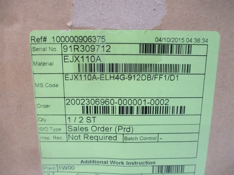 YOKOGAWA EJX110A-ELH4G-912DB/FF1/D1 10.5-42VDC 2300PSI NSMP