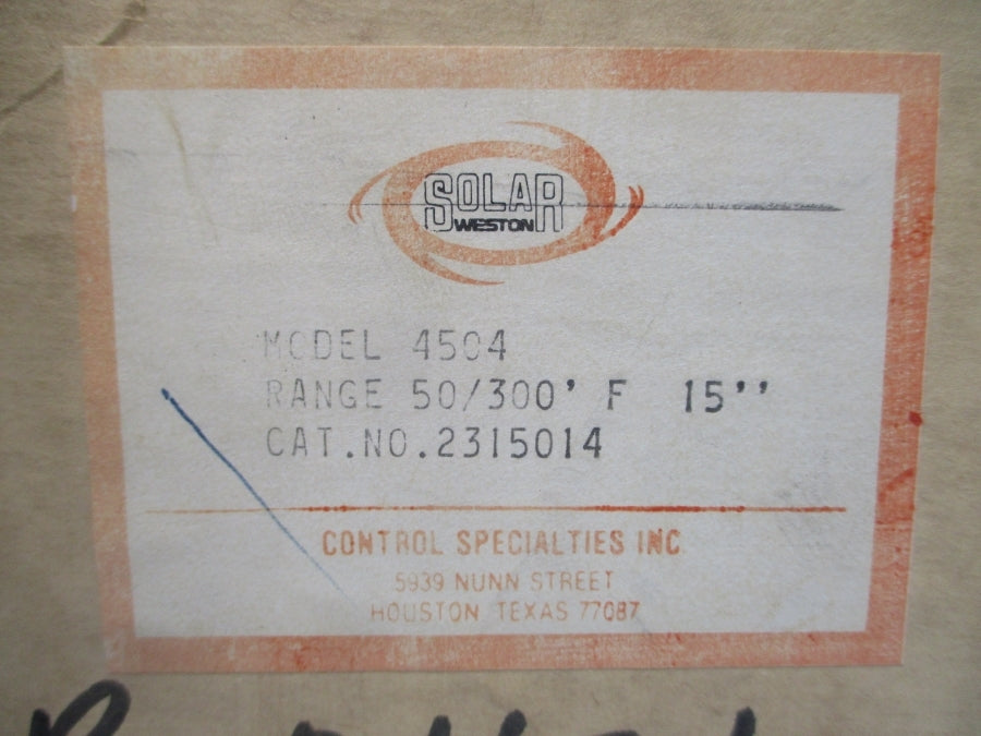 SOLAR WESTON 4504 2315014 50/300'F 15" NSMP