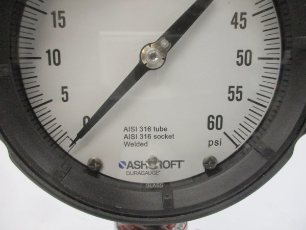ASHCROFT 45-1279-SS-04L-XE6SG-60# 0-60PSI 4-1/2" NSMP