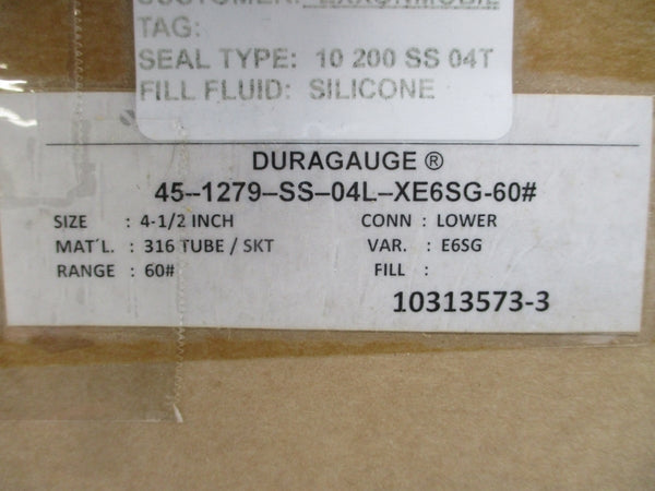 ASHCROFT 45-1279-SS-04L-XE6SG-60# 0-60PSI 4-1/2" NSMP