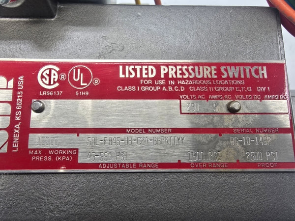 SOR 5BL-EB45-U8-C2A-BBPKTTYY 250VAC 5A 45-550PSI NSNP