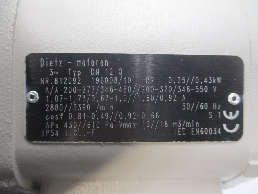 DIETZ-MOTOREN DN12Q 550V 0.92A NSNP