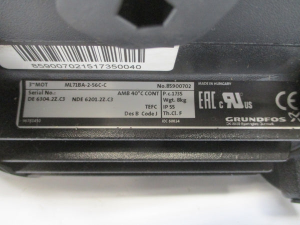 GRUNDFOS SPK1-15/15A-WB-A-AUUV A3AAQ4575P1180700004 208-230/460V 2.40-2.30/1.20A NSNP