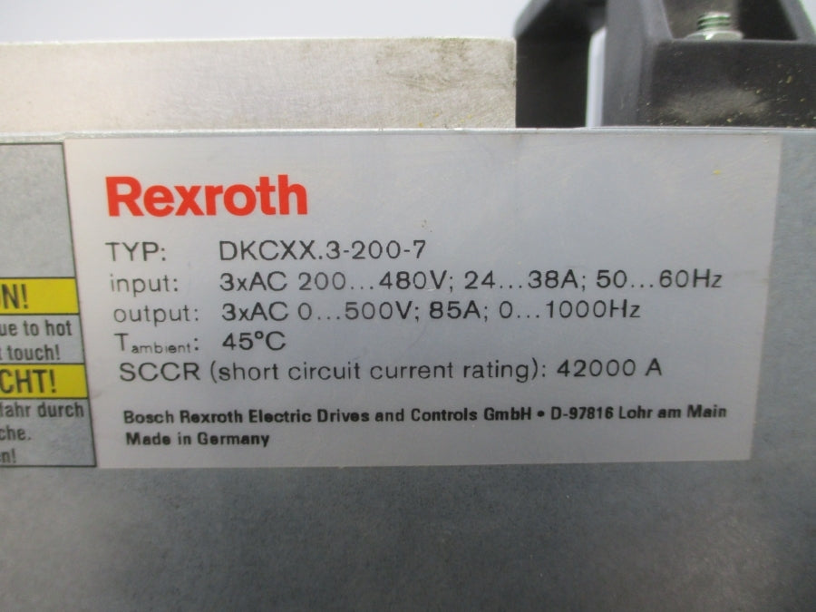 REXROTH DKCXX.3-200-7 R911284691 200-480VAC 24-38A UNMP