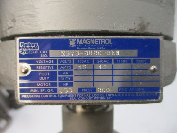 MAGNETROL XB73-3B20-BKW 120/240VAC 15A 300PSI NSNP