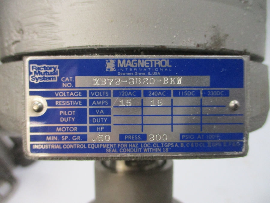 MAGNETROL XB73-3B20-BKW 120/240VAC 15A 300PSI NSNP