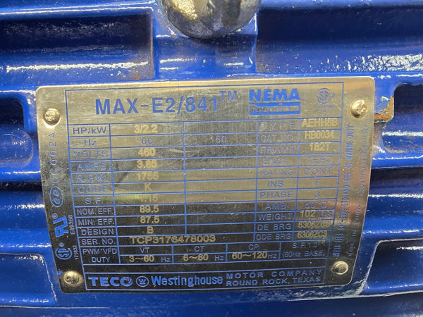 TECO AEHH8B HB0034 460V 3.85A NSNP