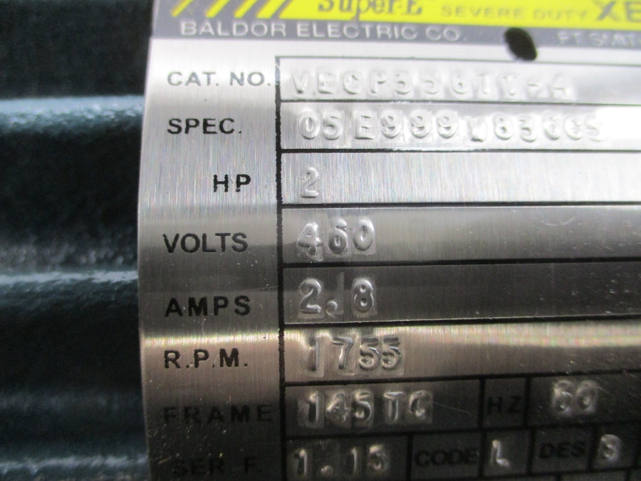 BALDOR VECP3587T-4 05E999W836C5 460V 2.8A NSNP