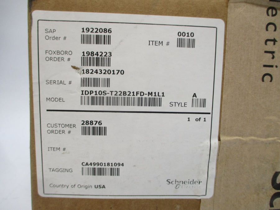 SCHNEIDER ELECTRIC IDP10S-T22B21FD-M1L1 12.5-42VDC 3626PSI NSMP