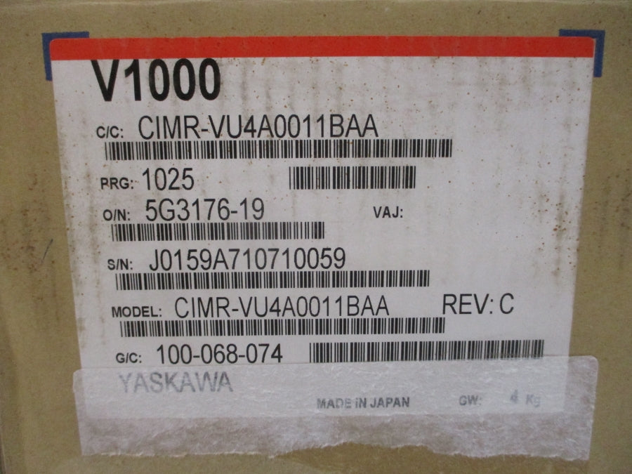 YASKAWA CIMR-VU4A0011BAA 380-480VAC 14.0/10.4A REV. C NSMP