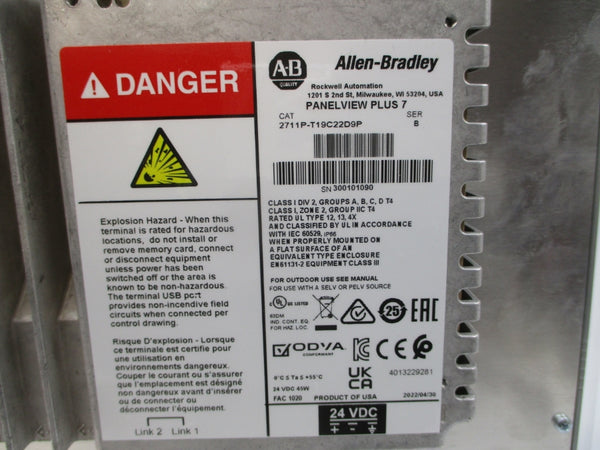 ALLEN BRADLEY 2711P-T19C22D9P SER. B 24VDC NSNP