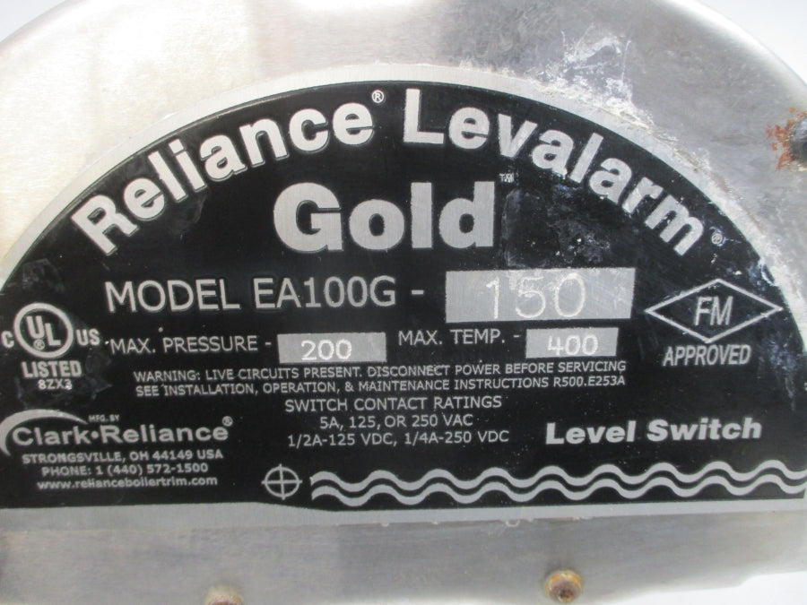 CLARK-RELIANCE EA100G-150 125/250VAC 5A 200PSI 400'F UNMP