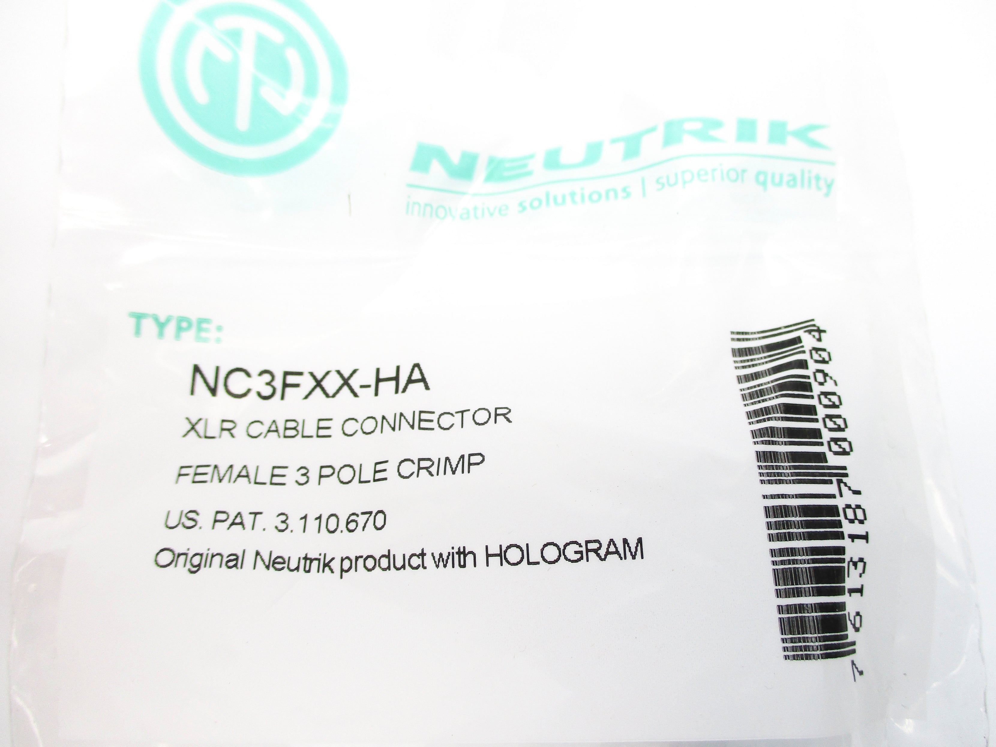 NEUTRIK NC3FXX-HA NSMP