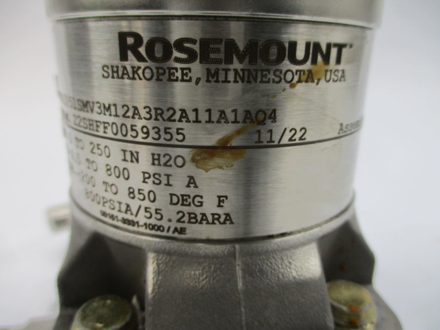 ROSEMOUNT 3051SMV3M12A3R2A11A1AQ4 800PSI UNMP
