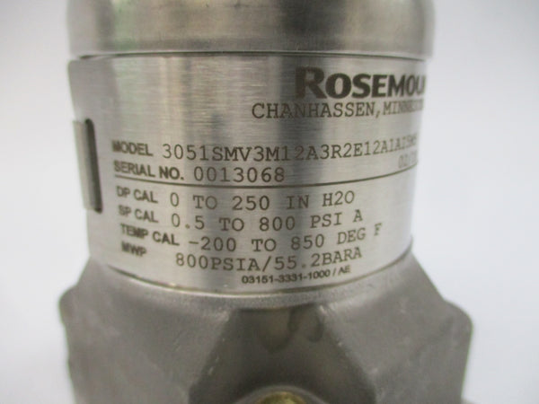 ROSEMOUNT 3051SMV3M12A3R2E12A1AI5M5 800PSI NSNP