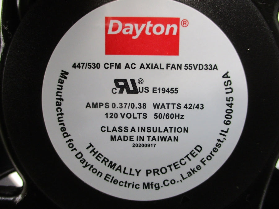 DAYTON 55VD33A 120V 0.37/0.38A NSMP