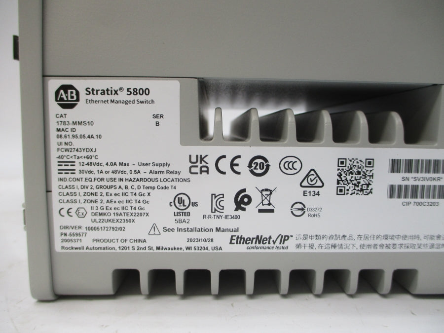 ALLEN BRADLEY 1783-MMS10 SER. B 12-48VDC 4.0A NSMP
