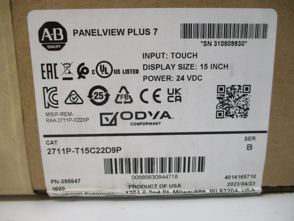 ALLEN BRADLEY 2711P-T15C22D9P SER. B 24VDC DATE: 2023 NSFS
