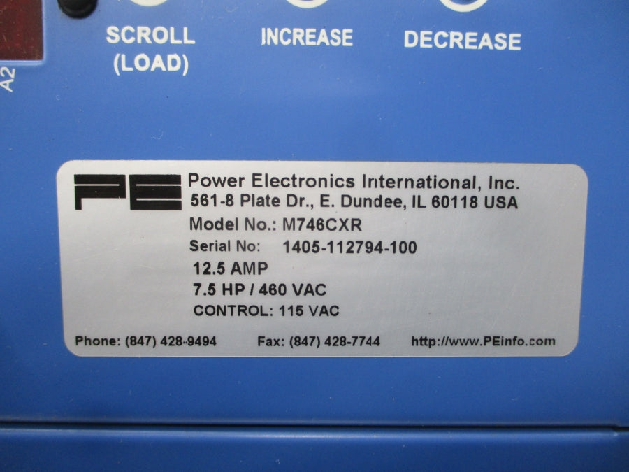 POWER ELECTRONICS M746CXR 460VAC 12.5A UNMP