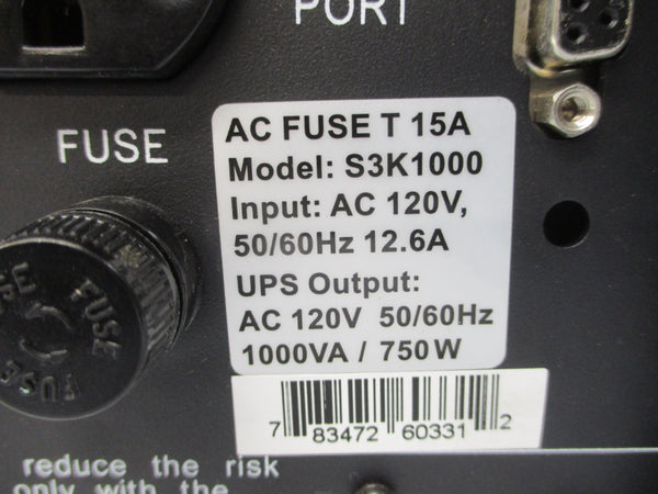 SOLA/HEVI-DUTY S3K1000 120VAC 12.6A NSMP