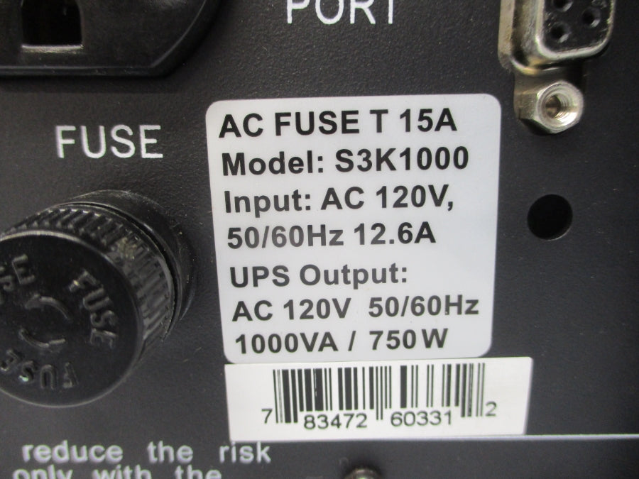 SOLA/HEVI-DUTY S3K1000 120VAC 12.6A NSMP