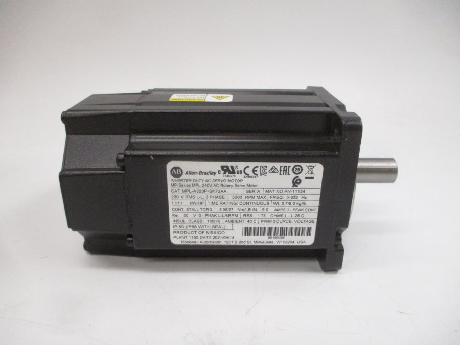 ALLEN BRADLEY MPL-A320P-SK72AA SER. A 240VAC 9.0A NSMP