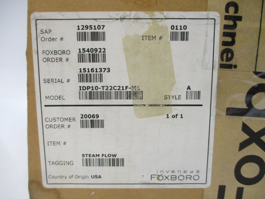 FOXBORO IDP10-T22C21F-M1 12.5-42VDC 3626PSI NSMP