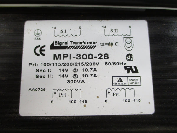 SIGNAL TRANSFORMER MPI-300-28 230V 10.7A NSNP