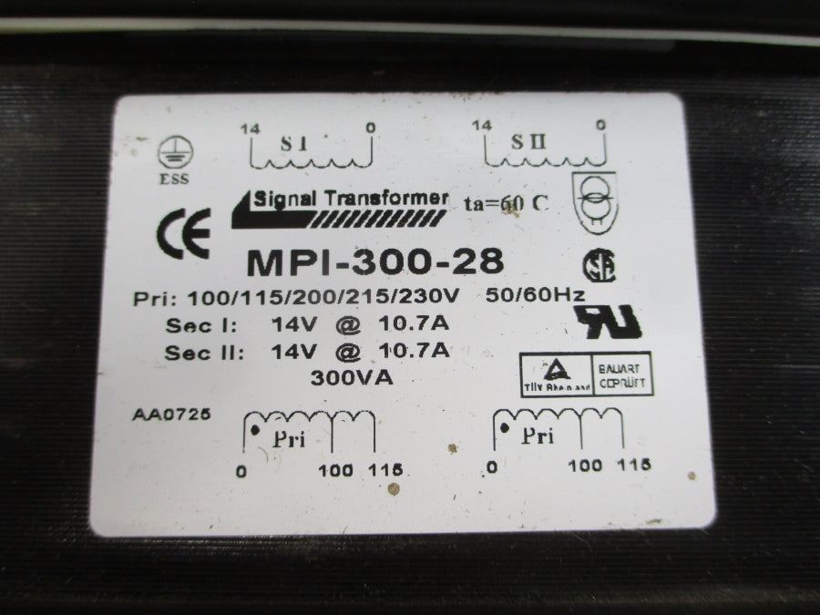 SIGNAL TRANSFORMER MPI-300-28 230V 10.7A NSNP