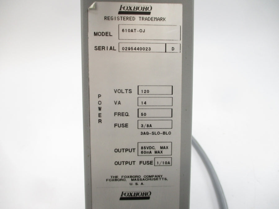FOXBORO 610AT-OJ M/610A 120V 3/8A UNMP