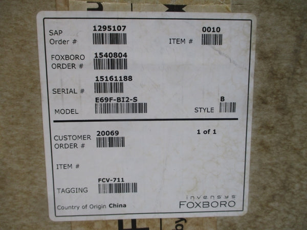 FOXBORO E69F-BI2-S 19-23PSI NSMP