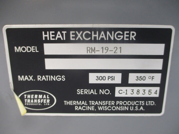 THERMAL TRANSFER PRODUCTS RM-19-21 300PSI 350'F NSNP