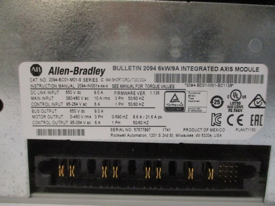 INDUSTRIAL SPARE PART 2094-BC01-M01-S SER. C F/W 1.136 380/480VAC 10A NSMP