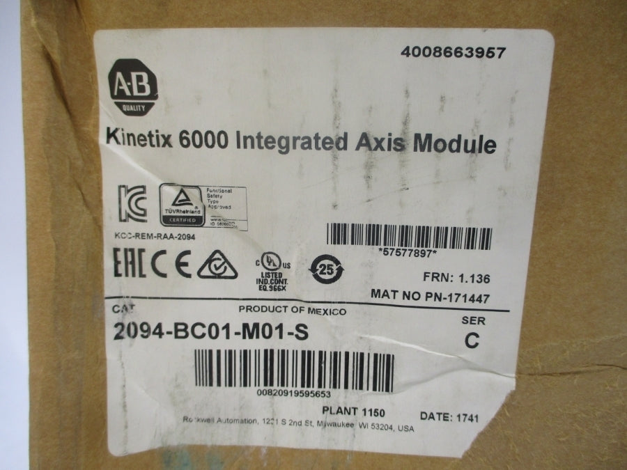INDUSTRIAL SPARE PART 2094-BC01-M01-S SER. C F/W 1.136 380/480VAC 10A NSMP