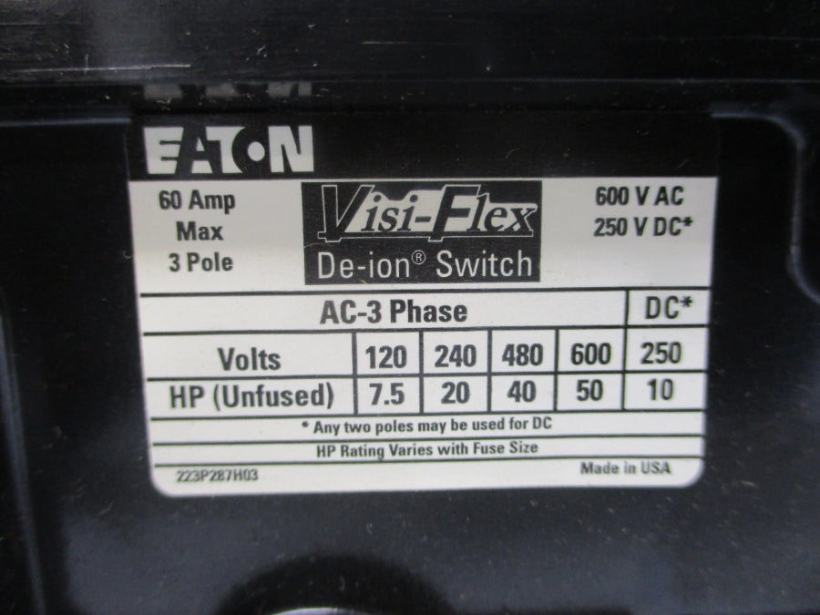 EATON 2607D63G05 600VAC 60A NSMP