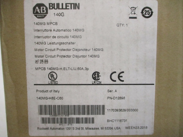 ALLEN BRADLEY 140MG-H8E-C60 SER. A 600V 60A NSMP