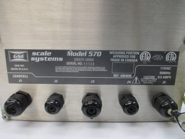 GSE SCALE SYSTEMS 200570-00000 115VAC 0.5A UNMP
