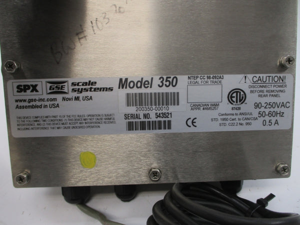 GSE SCALE SYSTEMS 350 200350-00010 90-250VAC 0.5A UNMP