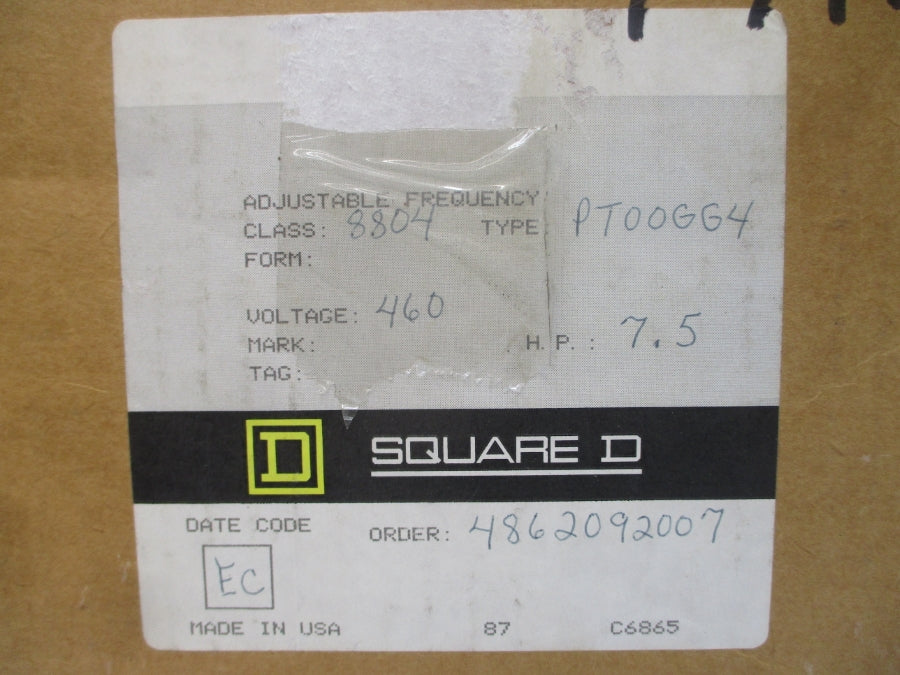 SQUARE D 8804PT00GG4 SER. A 460V 16.3A NSMP