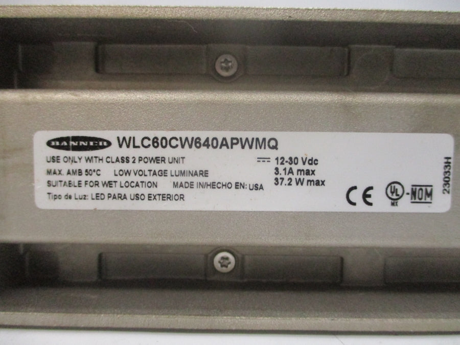 BANNER ENGINEERING WLC60CW640APWMQ 90342 12-30VDC 3.1A NSMP