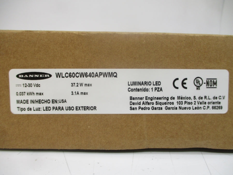 BANNER ENGINEERING WLC60CW640APWMQ 90342 12-30VDC 3.1A NSMP