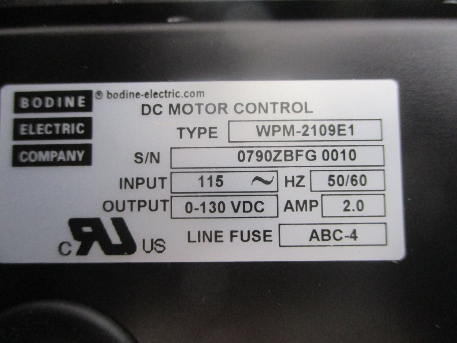 BODINE ELECTRIC WPM-2109E1 115V 2.0A NSMP